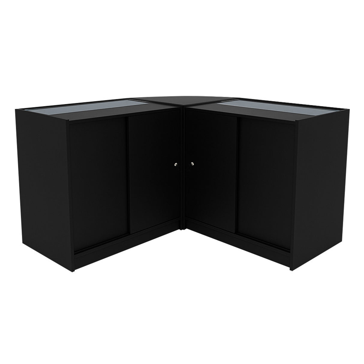 Set Mostradores Comerciales con Luz LED "DEMETER" LM60 + K900 + B900 – Negro