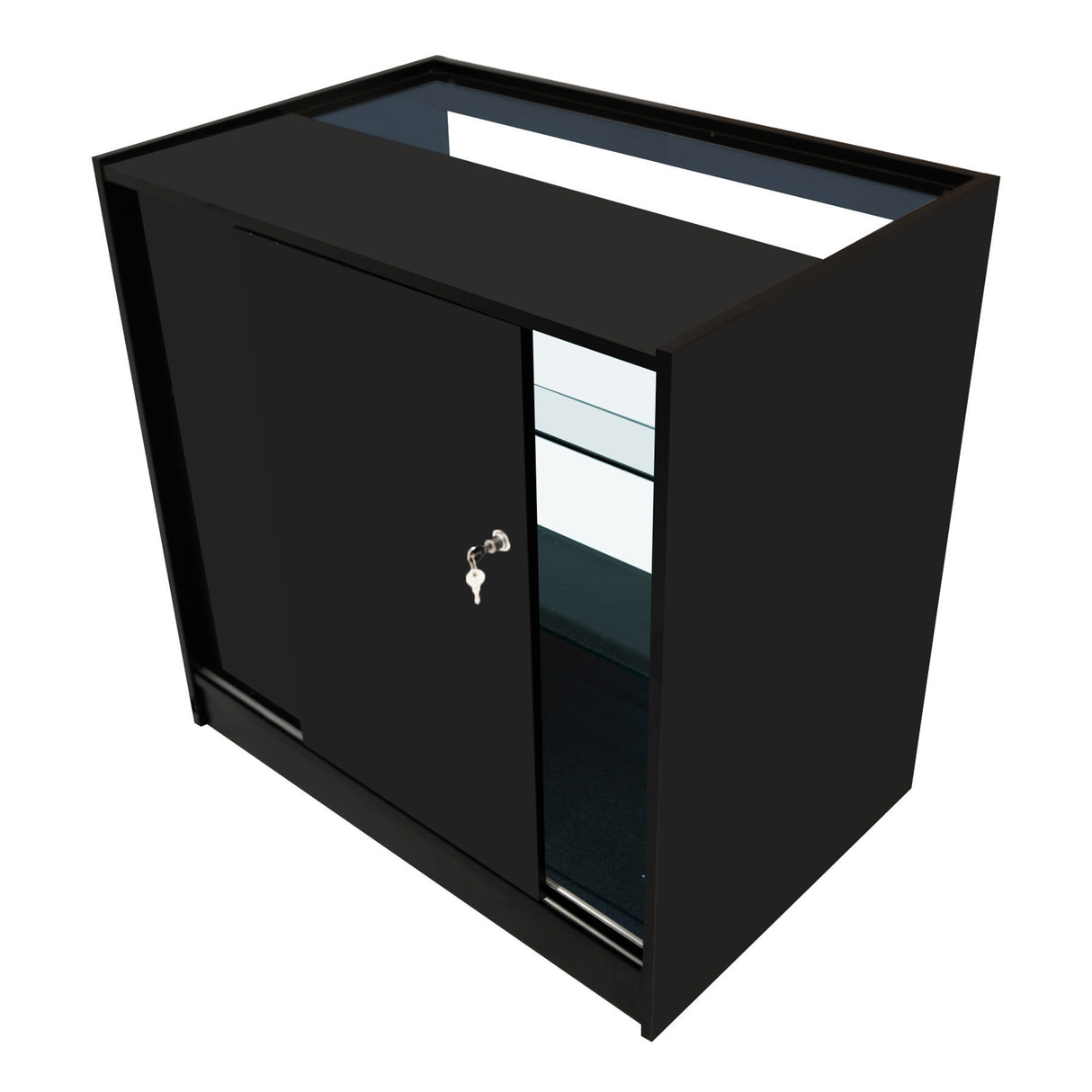 Set Mostradores Comerciales con Luz LED "ARIES" CM60 + 2xK900 + TB60 – Negro