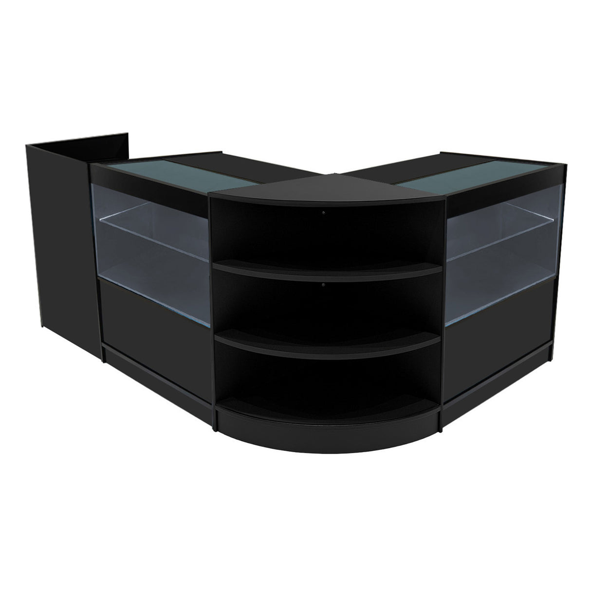 Set Mostradores Comerciales con Luz LED "ECLIPSE" LM60 + 2xC900 + TB60 – Negro