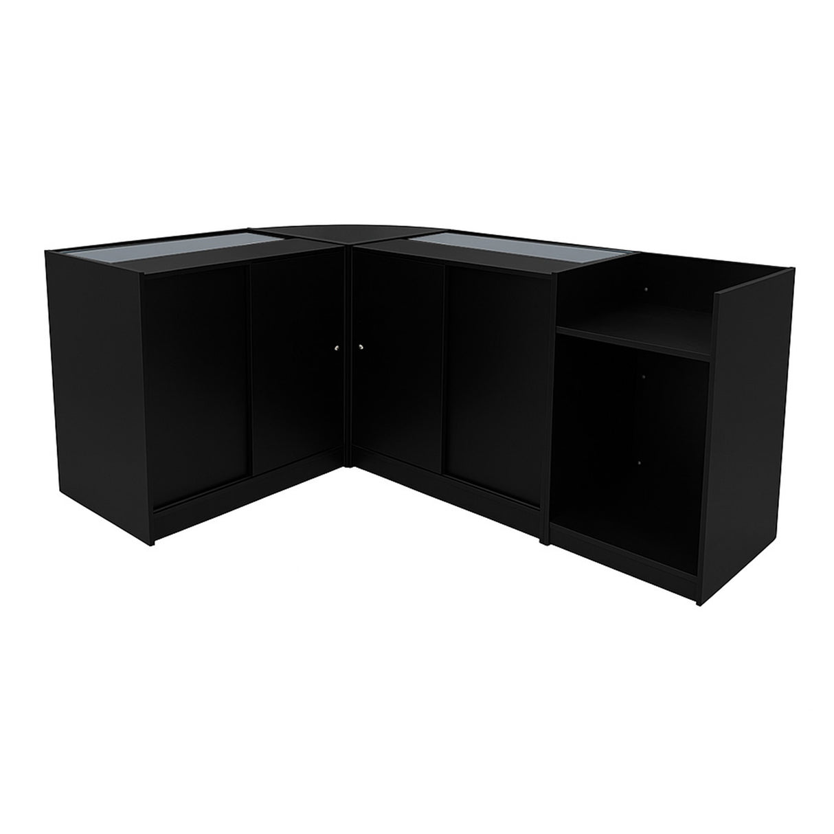 Set Mostradores Comerciales con Luz LED "ECLIPSE" LM60 + 2xC900 + TB60 – Negro