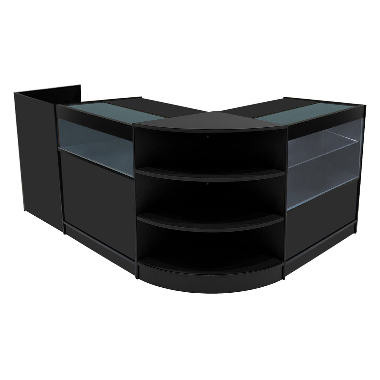 Set Mostradores Comerciales con Luz LED "EUROPA" LM60 + B900 + C900 + TB60 – Negro