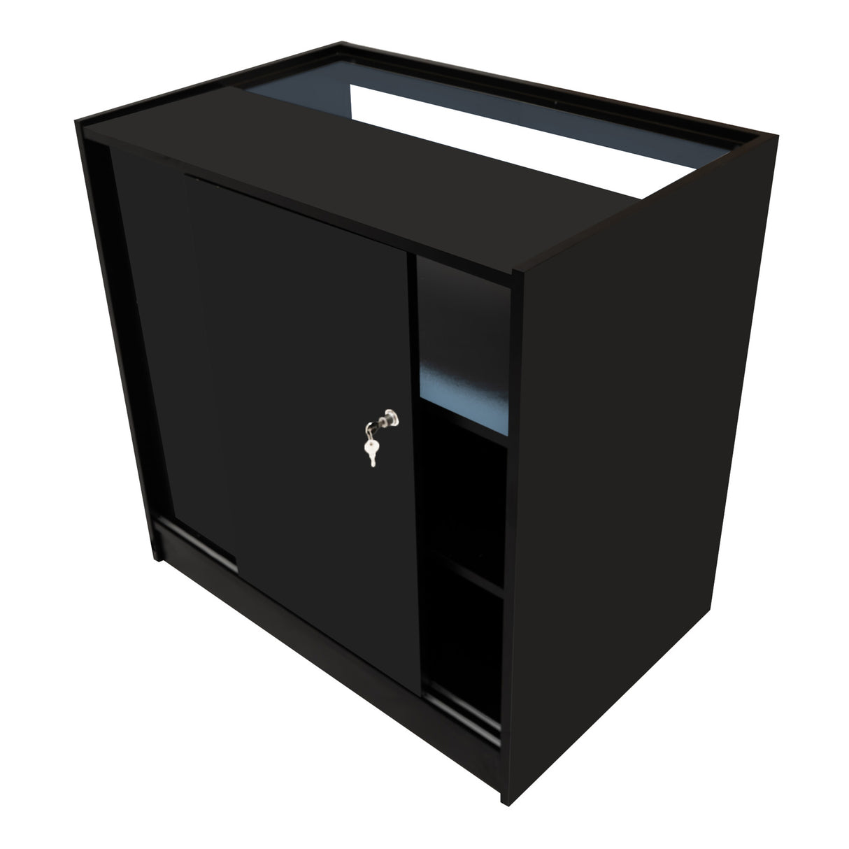 Set Mostradores Comerciales con Luz LED "EUROPA" LM60 + B900 + C900 + TB60 – Negro