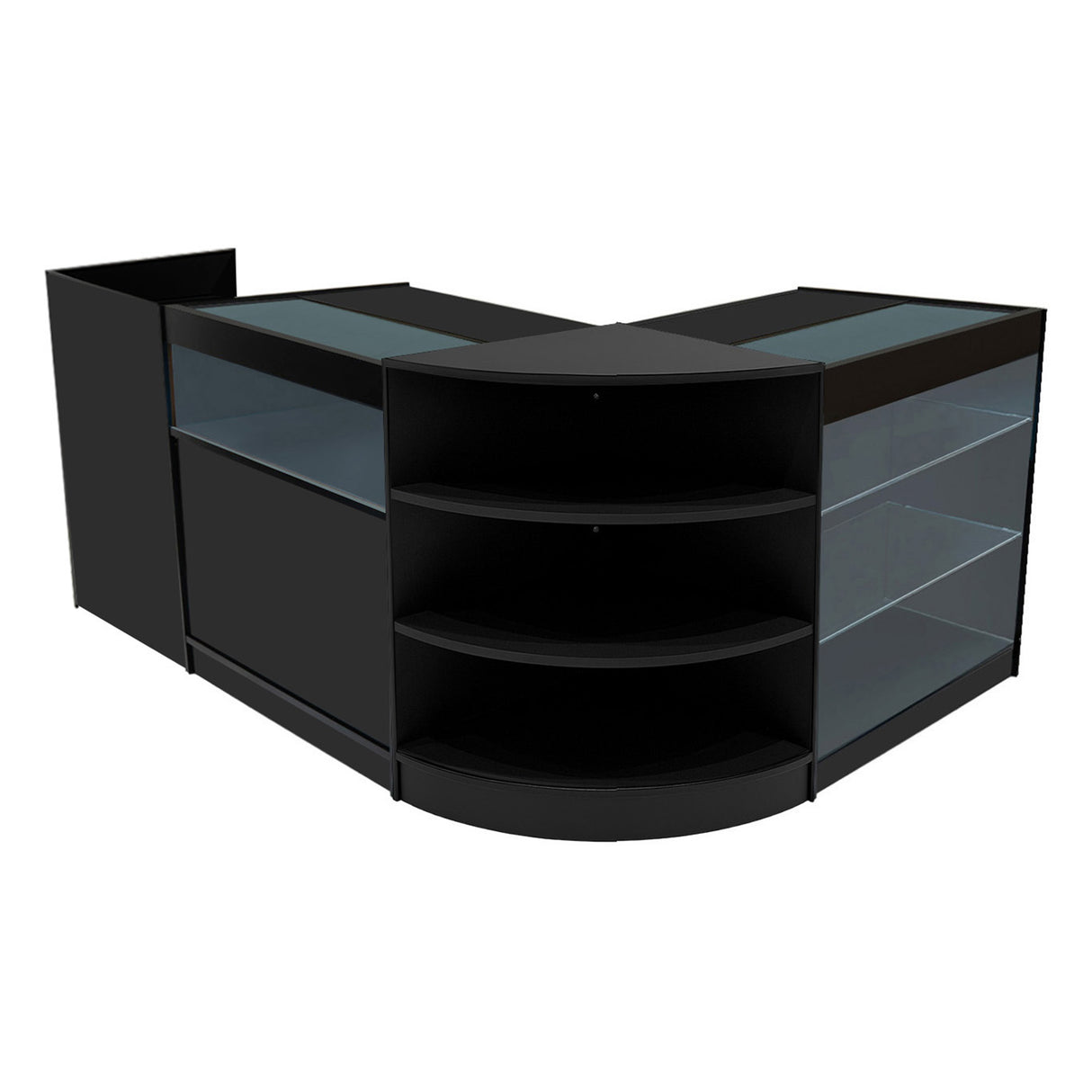 Set Mostradores Comerciales con Luz LED "HYPERION" LM60 + B900 + K900 + TB60 – Negro