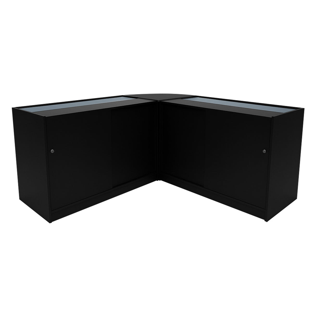 Set Mostradores Comerciales con Luz LED "TRITON" CM60 + K1200 + B1200 – Negro