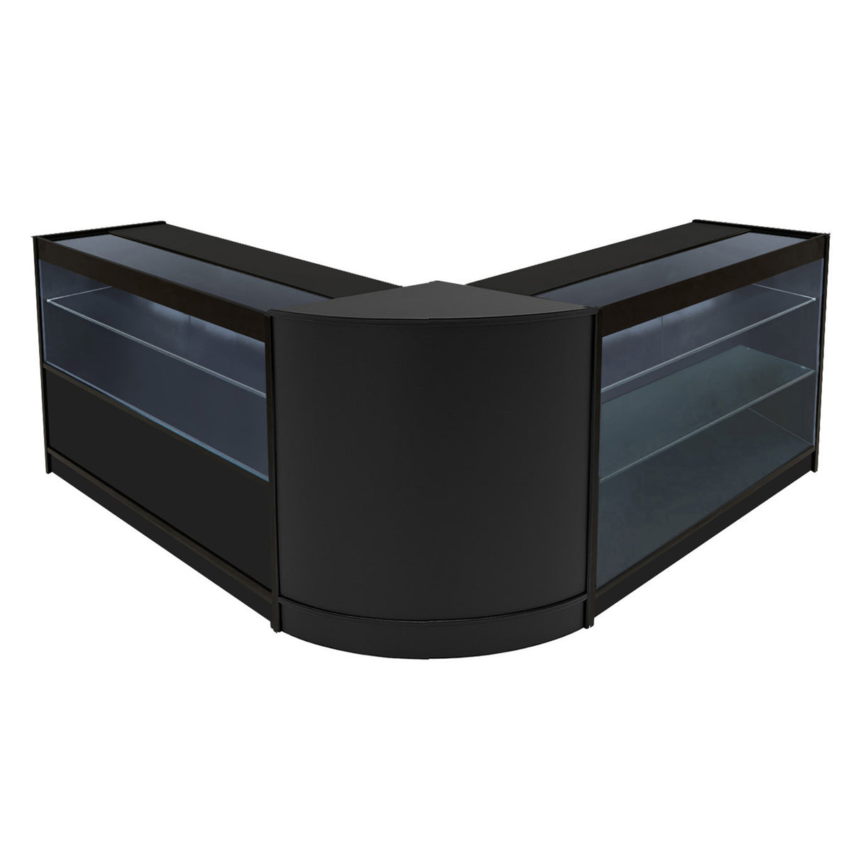 Set Mostradores Comerciales con Luz LED "HERA" CM60 + K1200 + C1200 – Negro