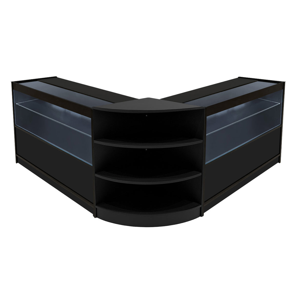 Set Mostradores Comerciales con Luz LED "ANDROMEDA" LM60+ 2x C1200 – Negro