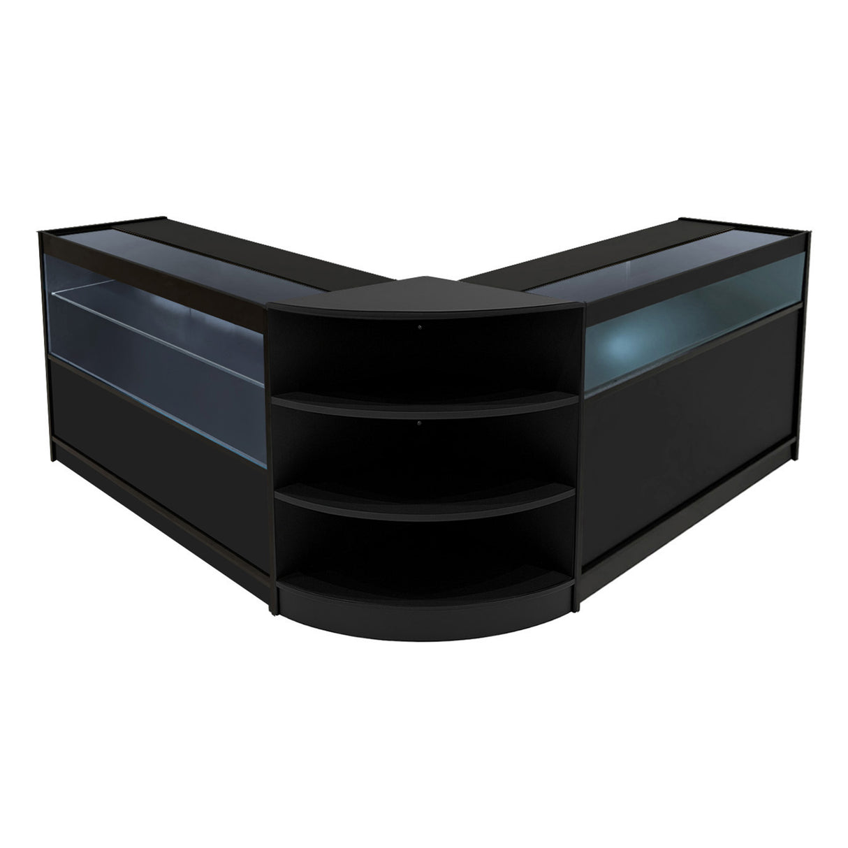 Set Mostradores Comerciales con Luz LED "HARMONIA" LM60 + B1200 + C1200 – Negro