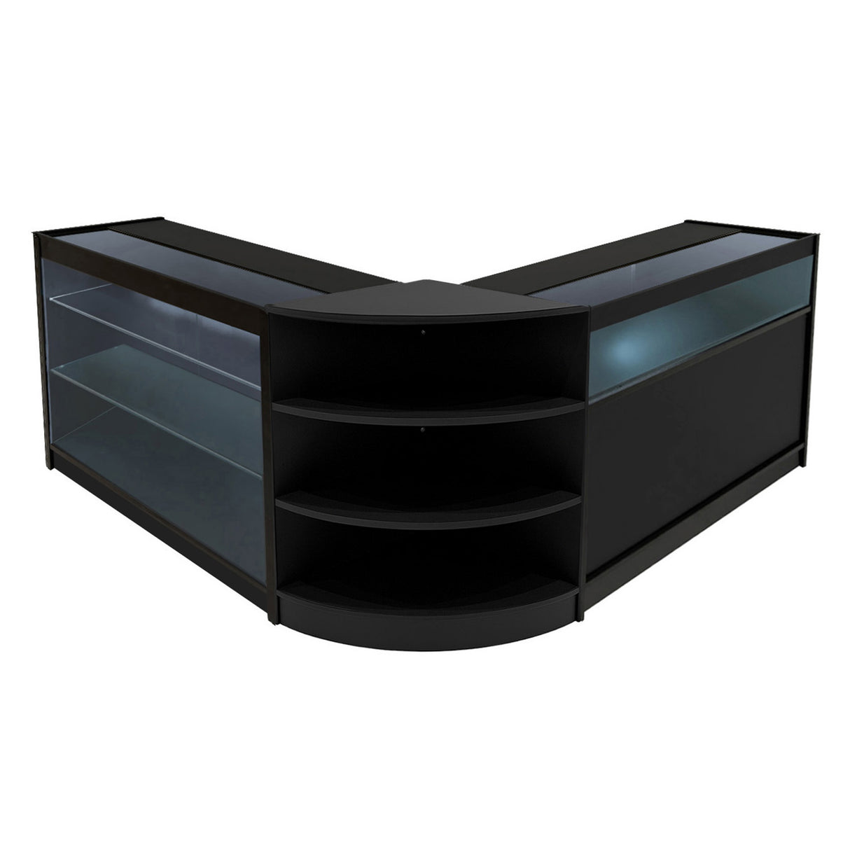 Set Mostradores Comerciales con Luz LED "DEMETER" LM60 + K1200 + B1200 – Negro