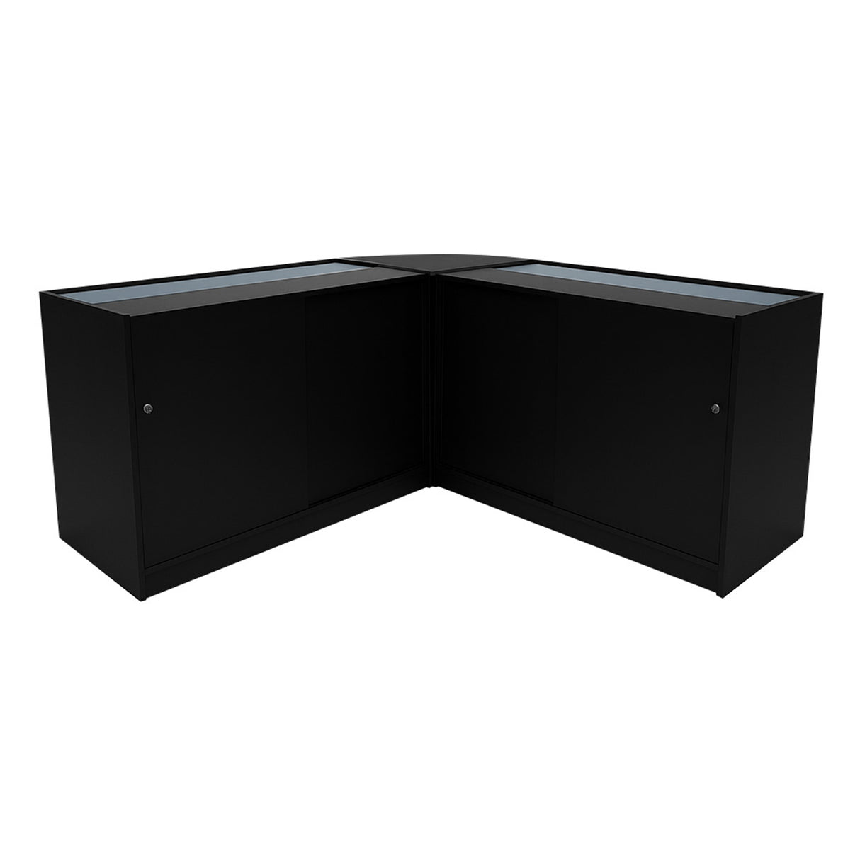 Set Mostradores Comerciales con Luz LED "DEMETER" LM60 + K1200 + B1200 – Negro