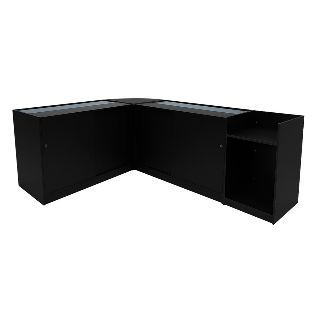 Set Mostradores Comerciales con Luz LED "PHOENIX" CM60 + 2xC1200 + TB60 – Negro