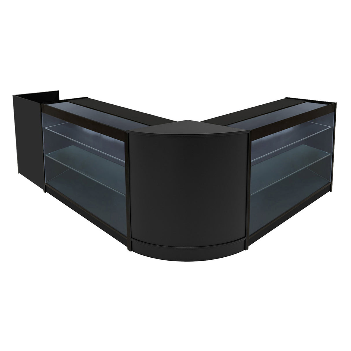 Set Mostradores Comerciales con Luz LED "ARIES" CM60 + 2xK1200 + TB60 – Negro