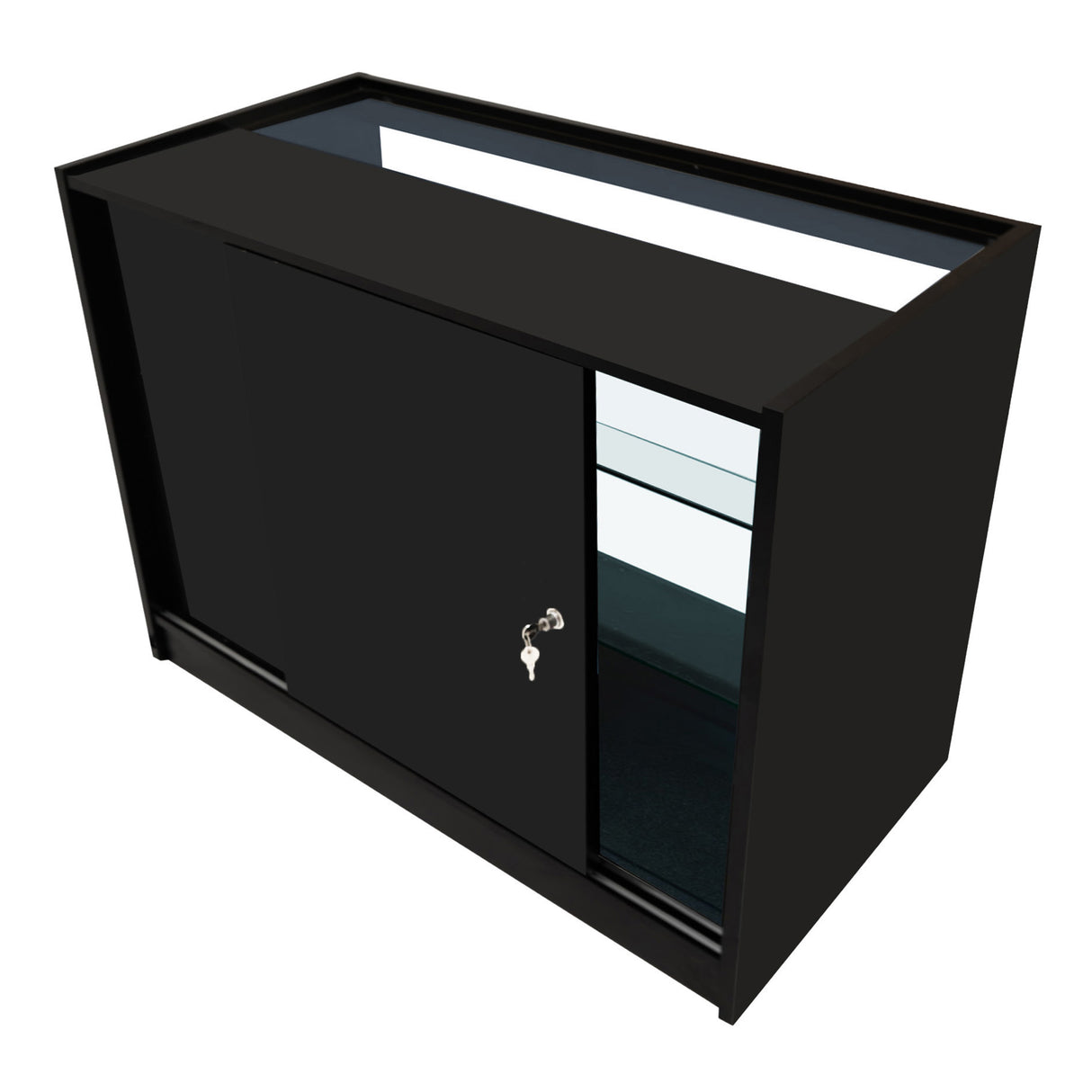 Set Mostradores Comerciales con Luz LED "ARIES" CM60 + 2xK1200 + TB60 – Negro