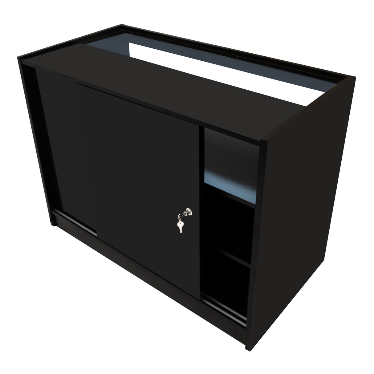 Set Mostradores Comerciales con Luz LED "HYPERION" LM60 + B1200 + K1200 + TB60 – Negro