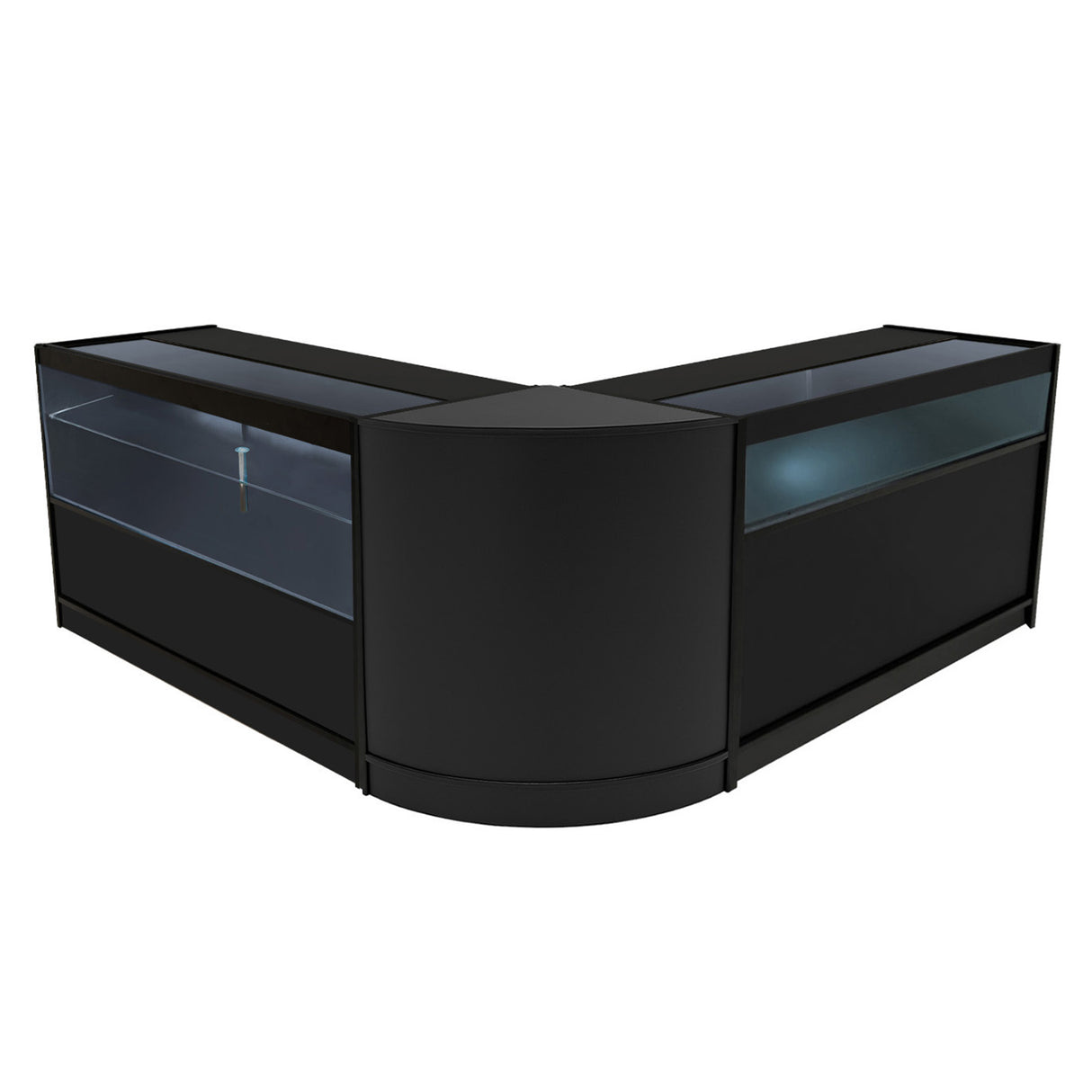 Set Mostradores Comerciales con Luz LED "ADONIS" CM60 + B1500 + C1500 – Negro