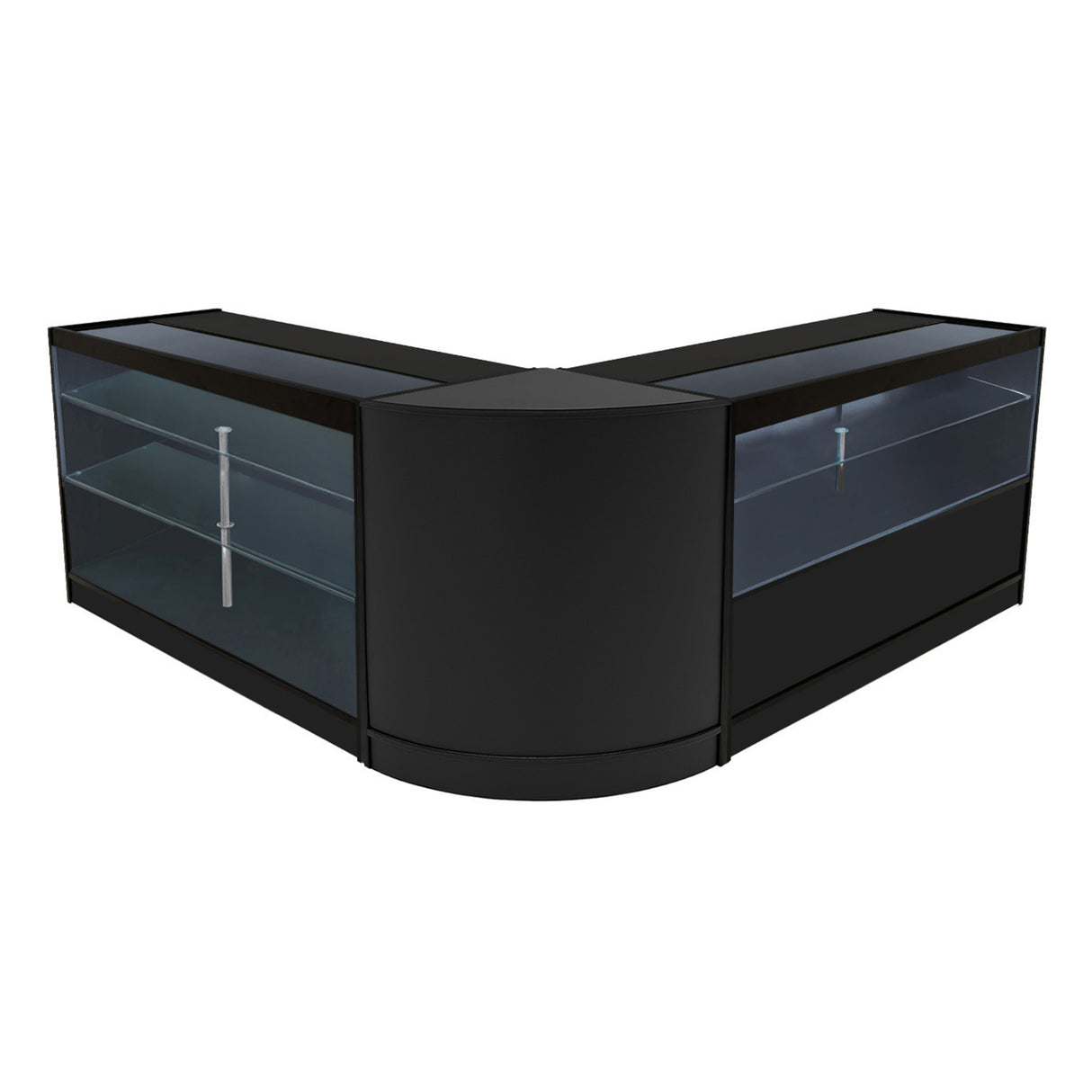 Set Mostradores Comerciales con Luz LED "HERA" CM60 + K1500 + C1500 – Negro