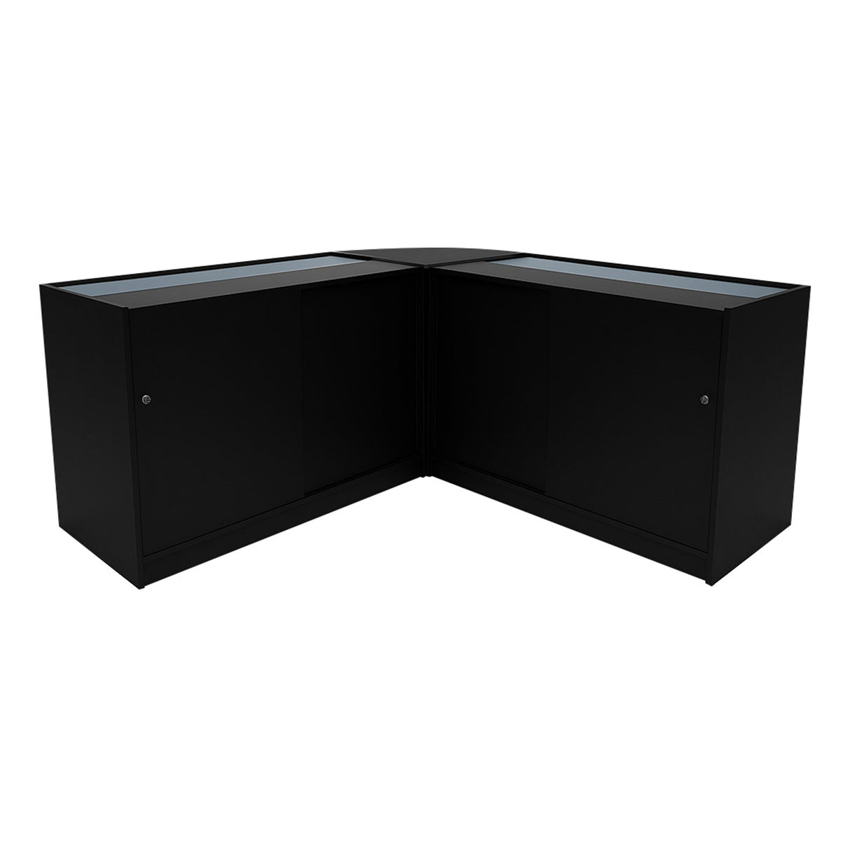 Set Mostradores Comerciales con Luz LED "HERA" CM60 + K1500 + C1500 – Negro