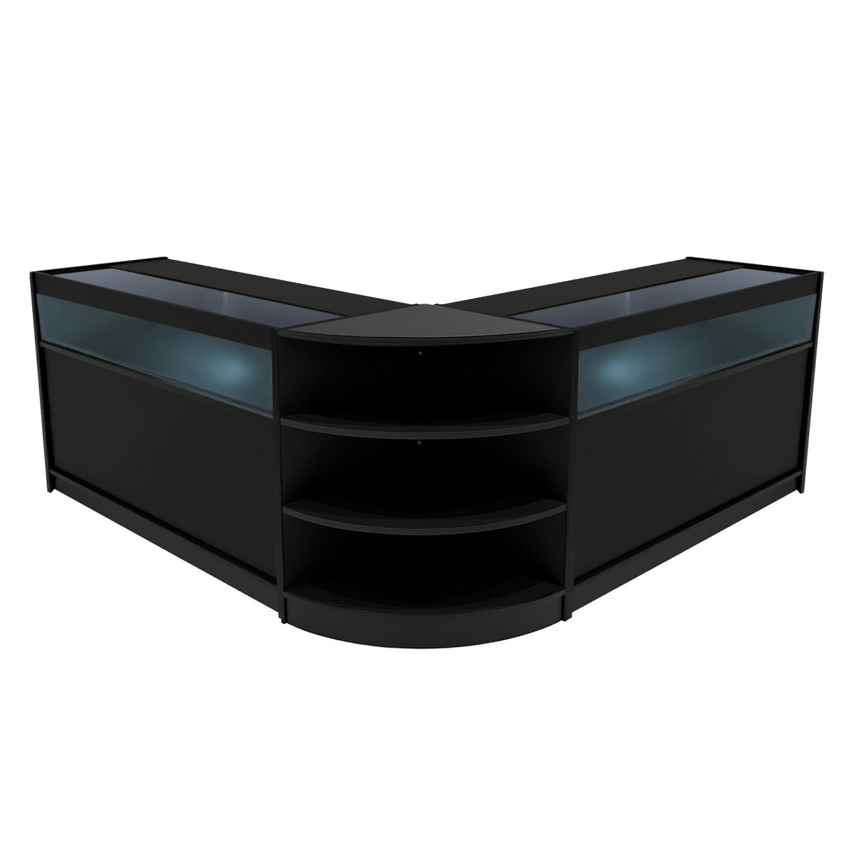 Set Mostradores Comerciales con Luz LED "THESEUS" LM60+ 2x B1500 – Negro