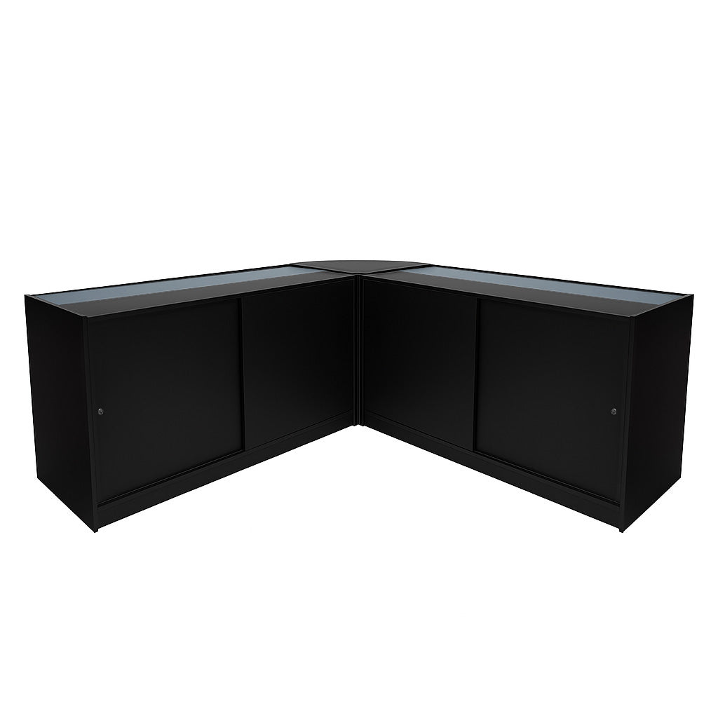 Set Mostradores Comerciales con Luz LED "THESEUS" LM60+ 2x B1500 – Negro