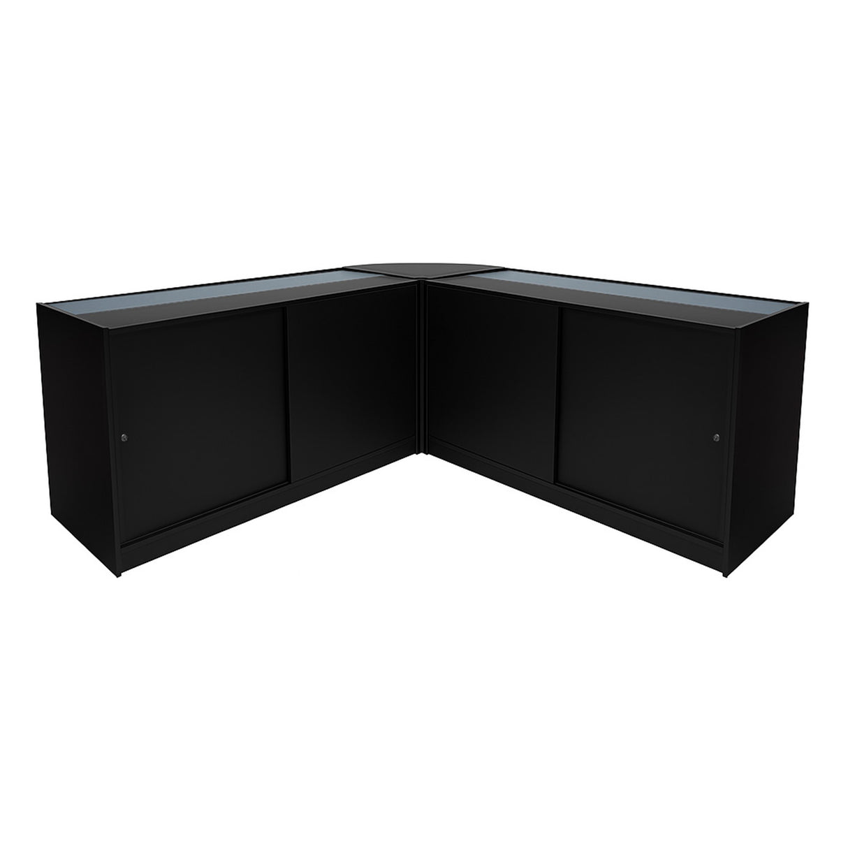 Set Mostradores Comerciales con Luz LED "HARMONIA" LM60 + B1500 + C1500 – Negro