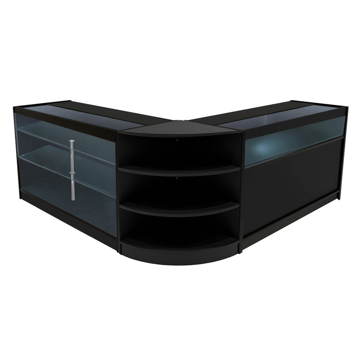 Set Mostradores Comerciales con Luz LED "DEMETER" LM60 + K1500 + B1500 – Negro