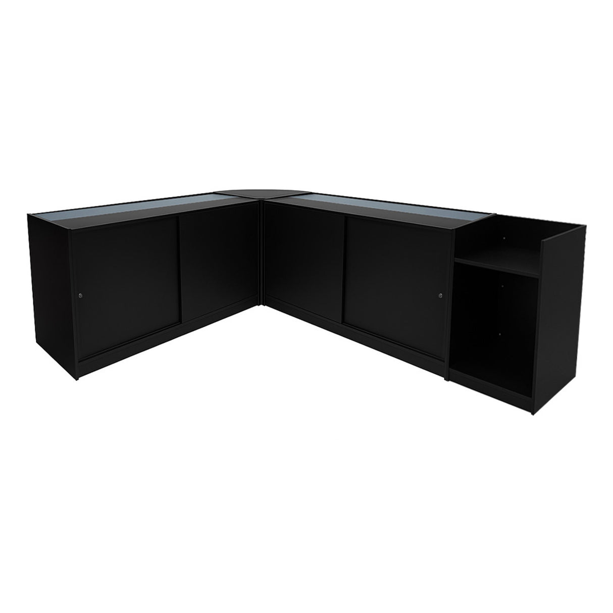 Set Mostradores Comerciales con Luz LED "PHOENIX" CM60 + 2xC1500 + TB60 – Negro