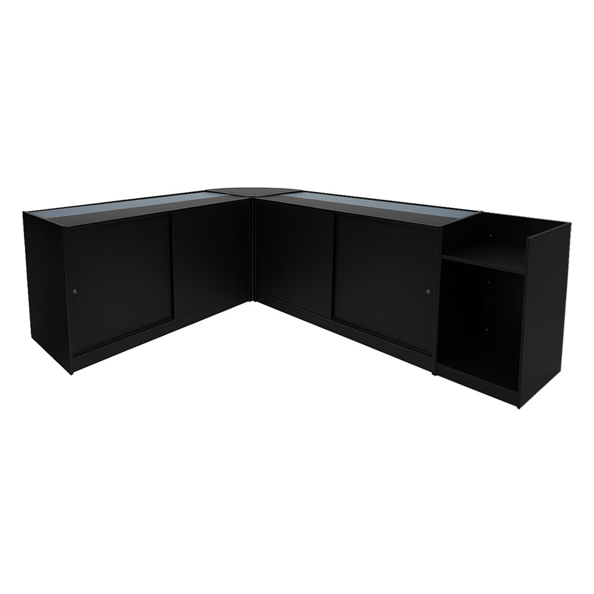 Set Mostradores Comerciales con Luz LED "ECLIPSE" LM60 + 2xC1500 + TB60 – Negro