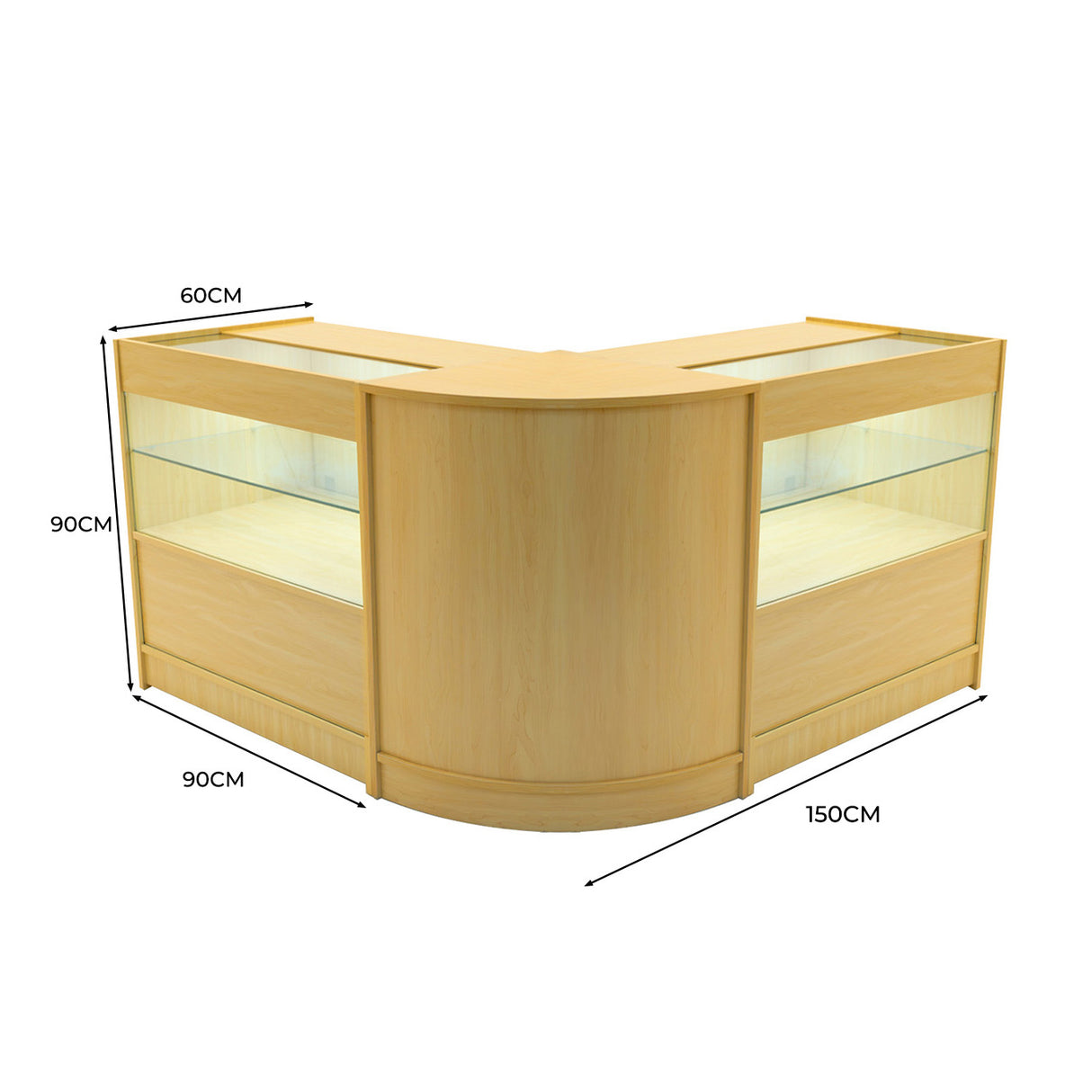 Set Mostradores Comerciales con Luz LED "SELENE" CM60+ 2x C900 – Arce