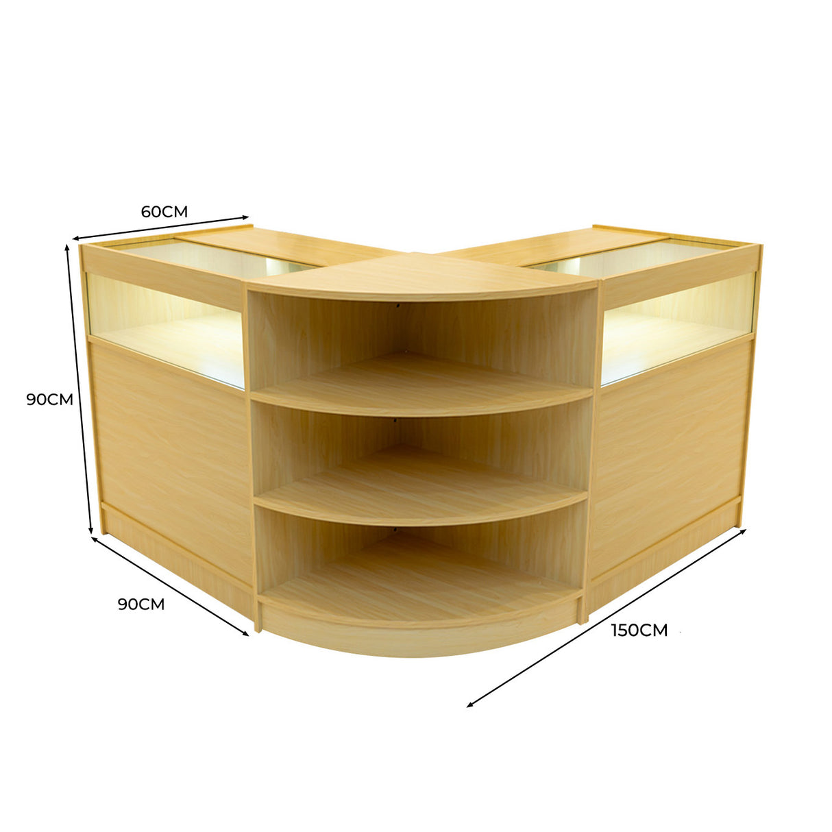Set Mostradores Comerciales con Luz LED "THESEUS" LM60+ 2x B900 – Arce
