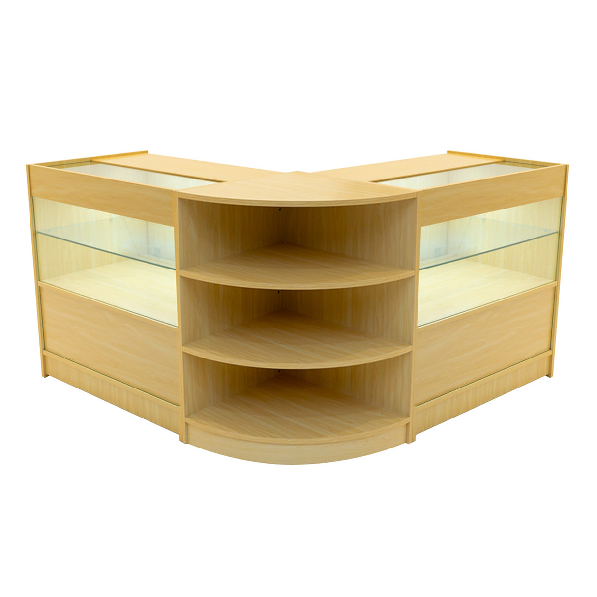 Set Mostradores Comerciales con Luz LED "ANDROMEDA" LM60+ 2x C900 – Arce