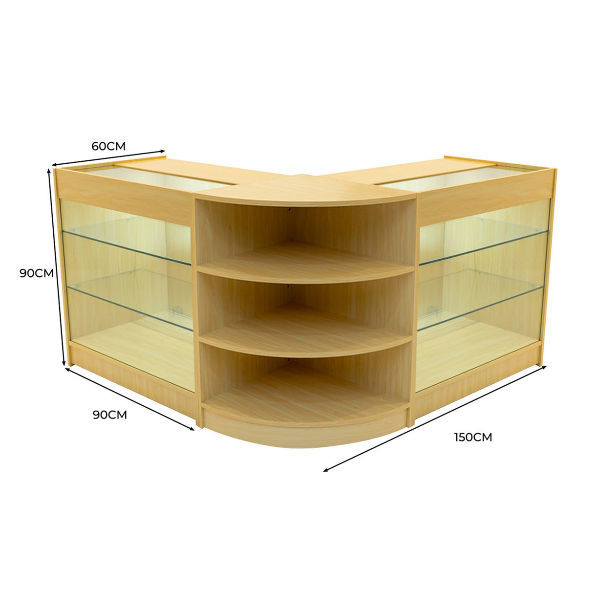 Set Mostradores Comerciales con Luz LED "APOLLO" LM60+ 2x K900 – Arce