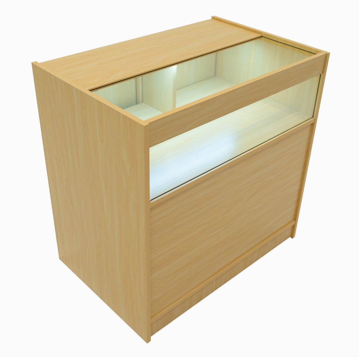 Set Mostradores Comerciales con Luz LED "HARMONIA" LM60 + B900 + C900 – color Arce