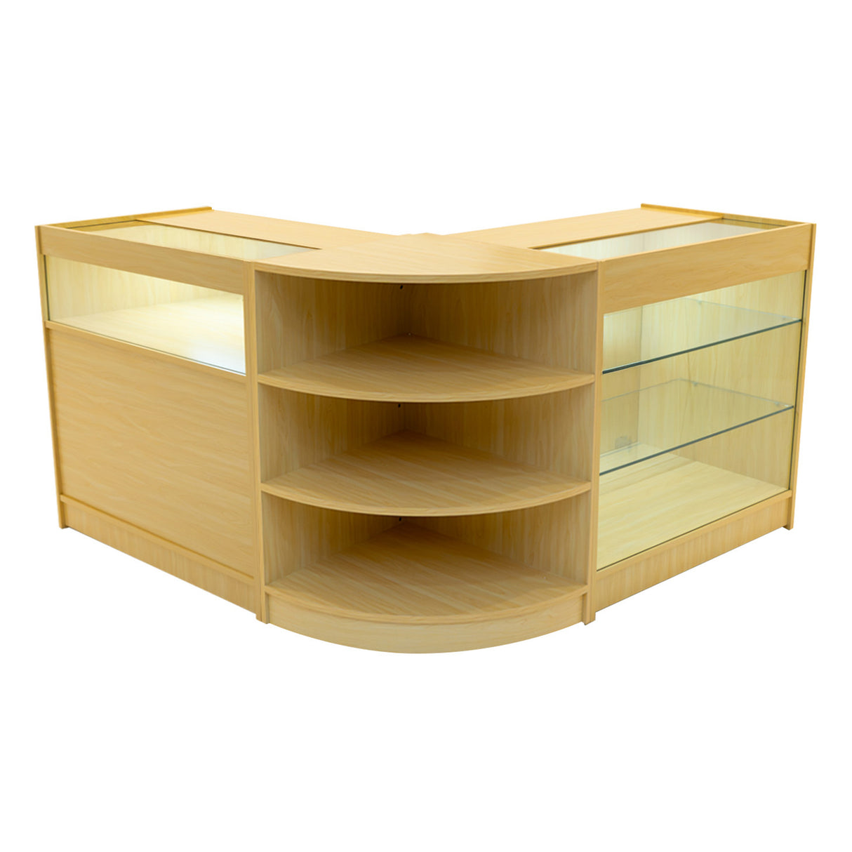 Set Mostradores Comerciales con Luz LED "DEMETER" LM60 + K900 + B900 – Arce