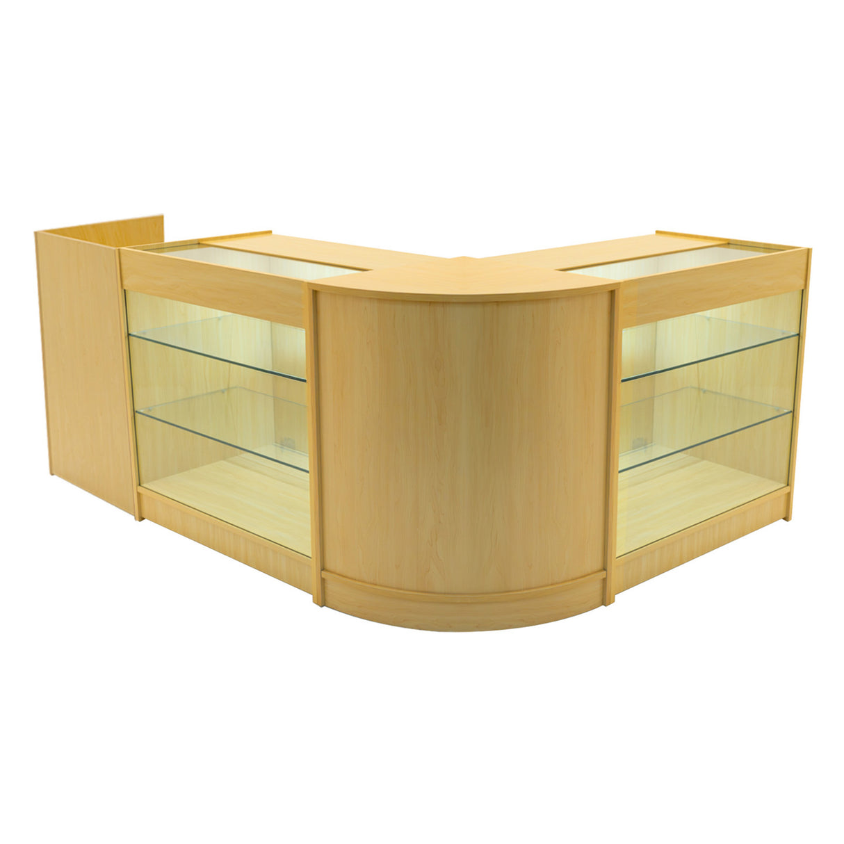 Set Mostradores Comerciales con Luz LED "ARIES" CM60 + 2xK900 + TB60 – Arce