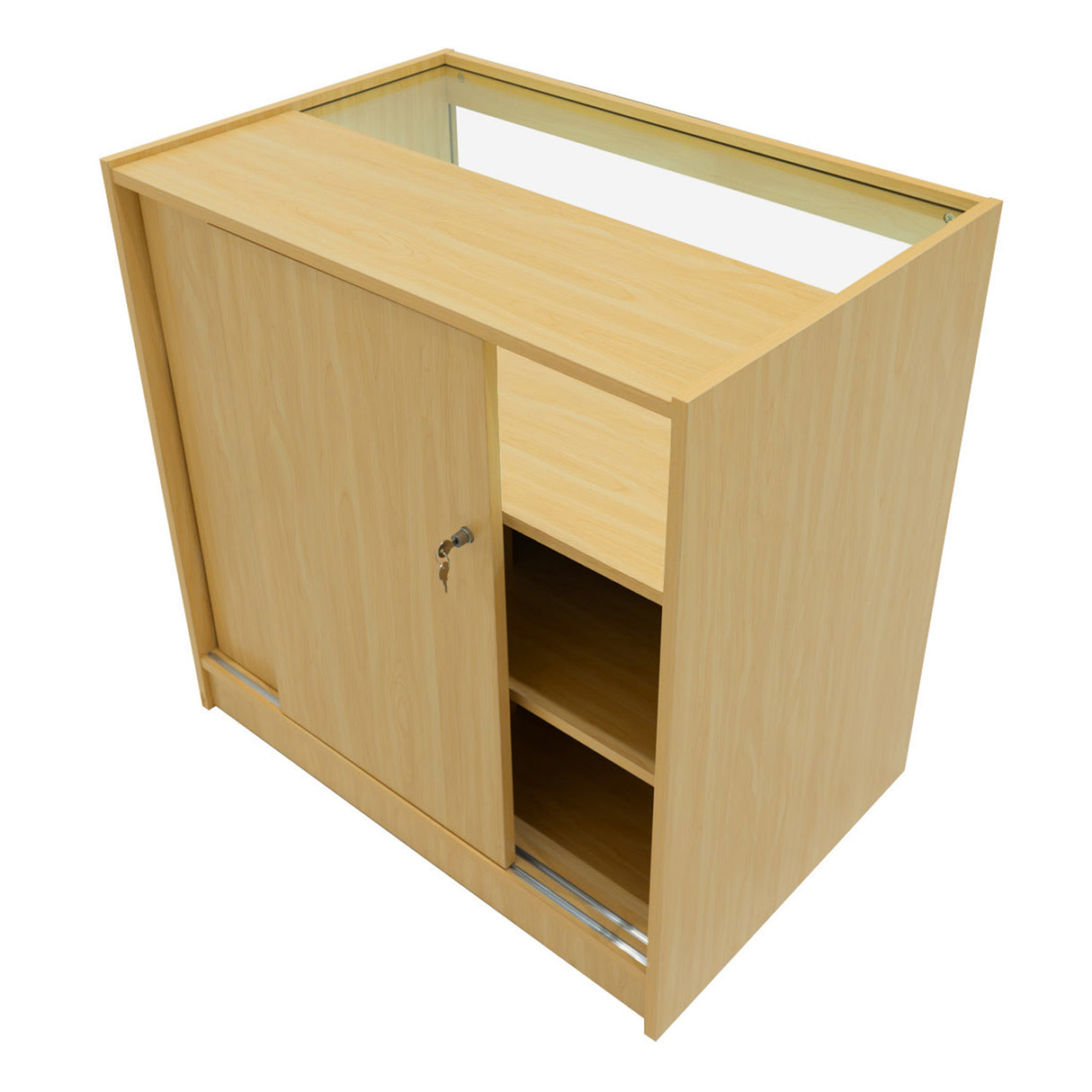 Set Mostradores Comerciales con Luz LED "SAGITTARIUS " LM60 + 2xB900 + TB60 – Arce