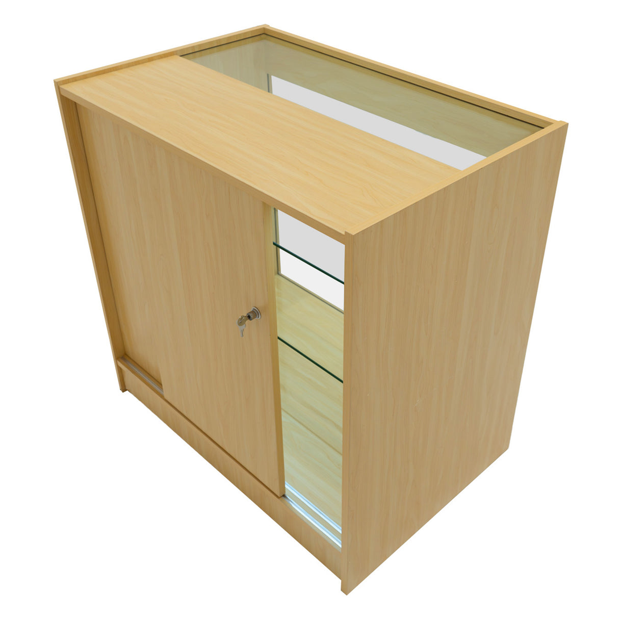 Set Mostradores Comerciales con Luz LED "ASTRO" LM60 + 2xK900 + TB60 – Arce