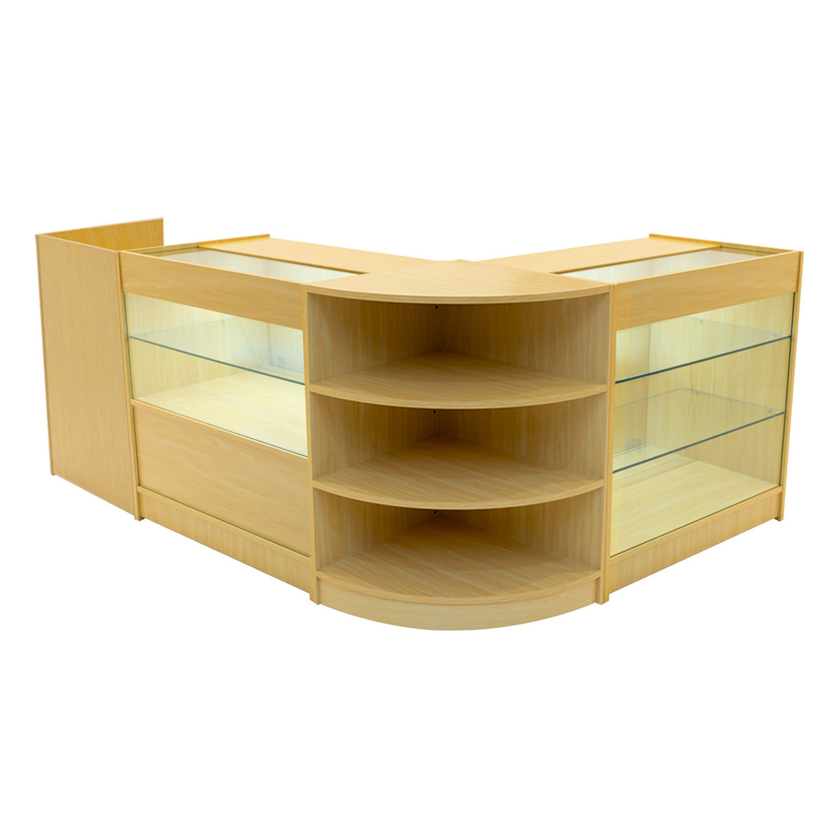 Set Mostradores Comerciales con Luz LED "THEIA" LM60 + K900 + C900 + TB60 – Arce