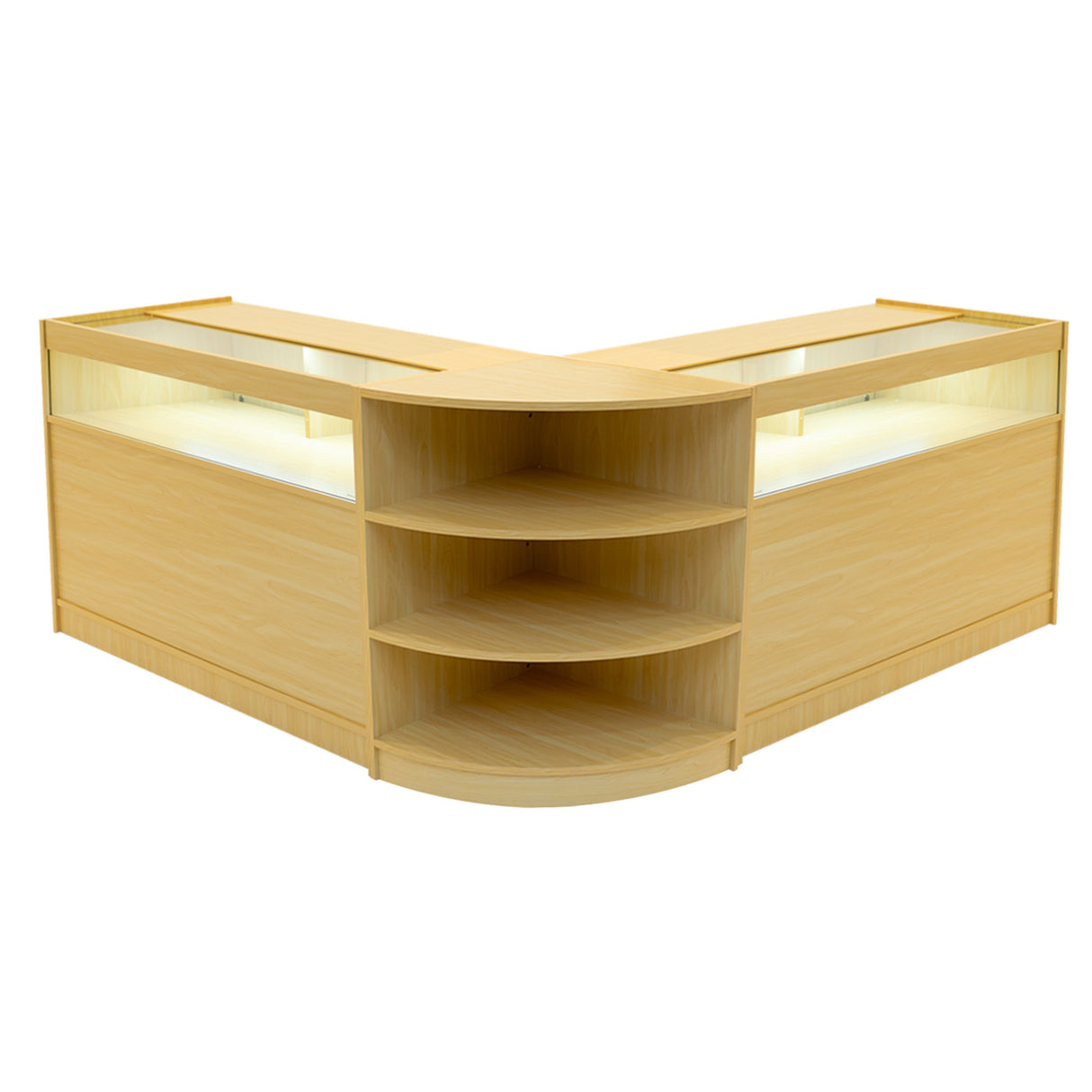 Set Mostradores Comerciales con Luz LED "THESEUS" LM60+ 2x B1200 – Arce