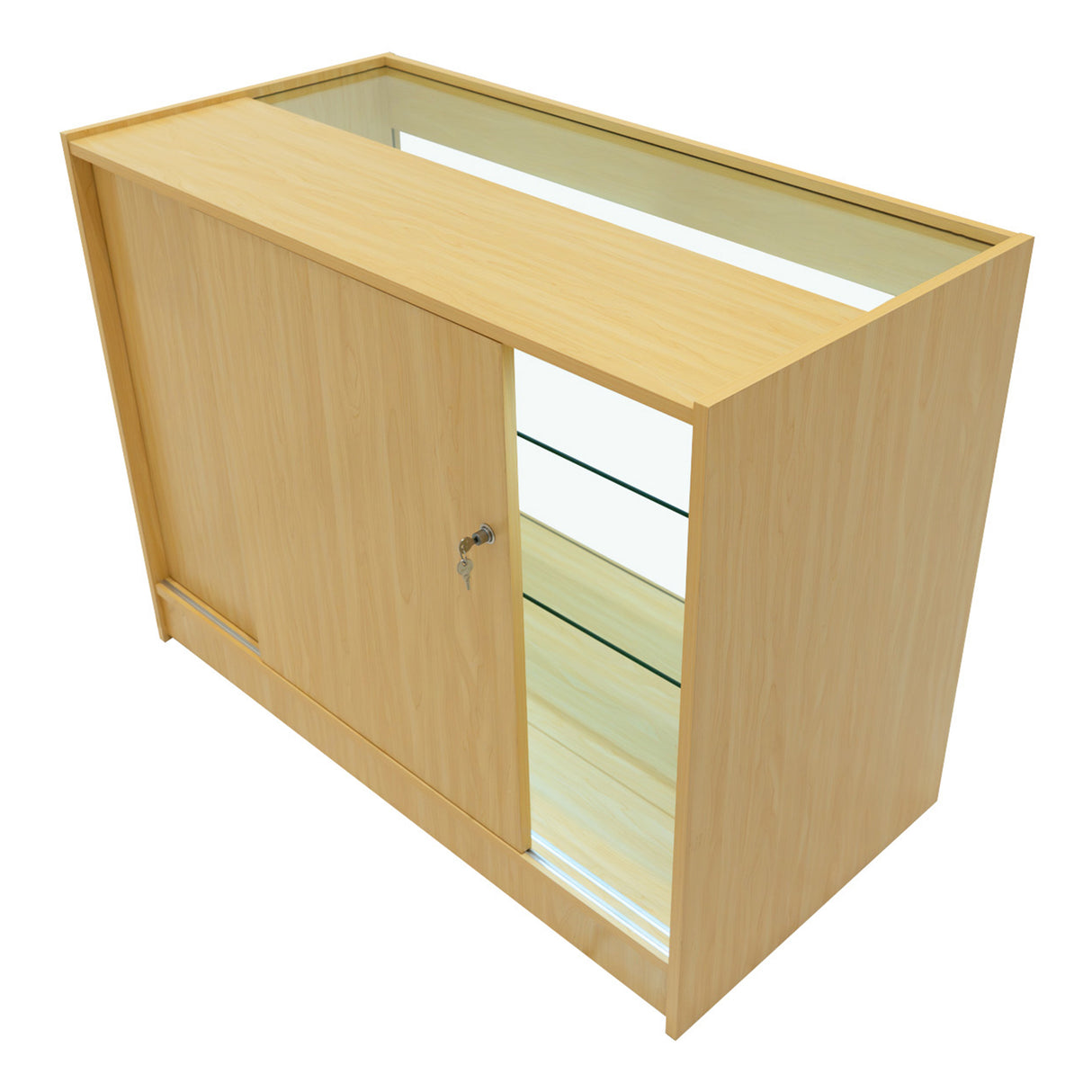 Set Mostradores Comerciales con Luz LED "POLARIS" CM60 + B1200 + K1200 + TB60 – Arce