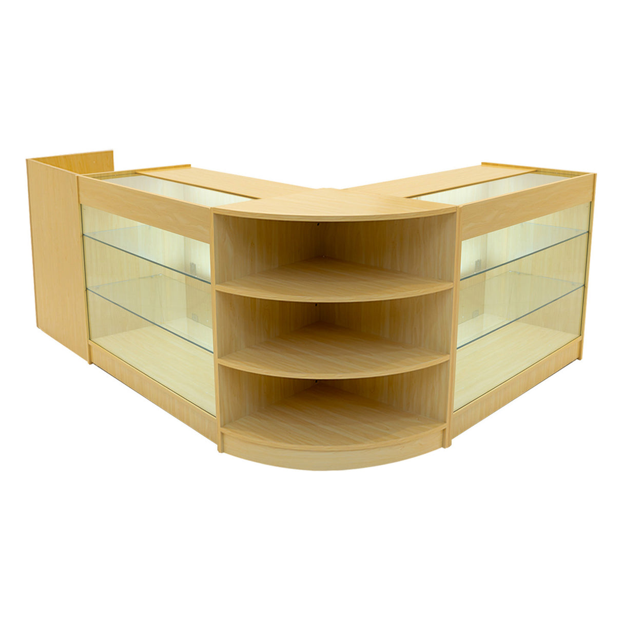 Set Mostradores Comerciales con Luz LED "ASTRO" LM60 + 2x K1200 + TB60 – Arce