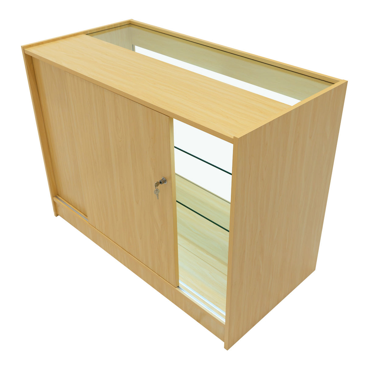 Set Mostradores Comerciales con Luz LED "HYPERION" LM60 + B1200 + K1200 + TB60 – Arce