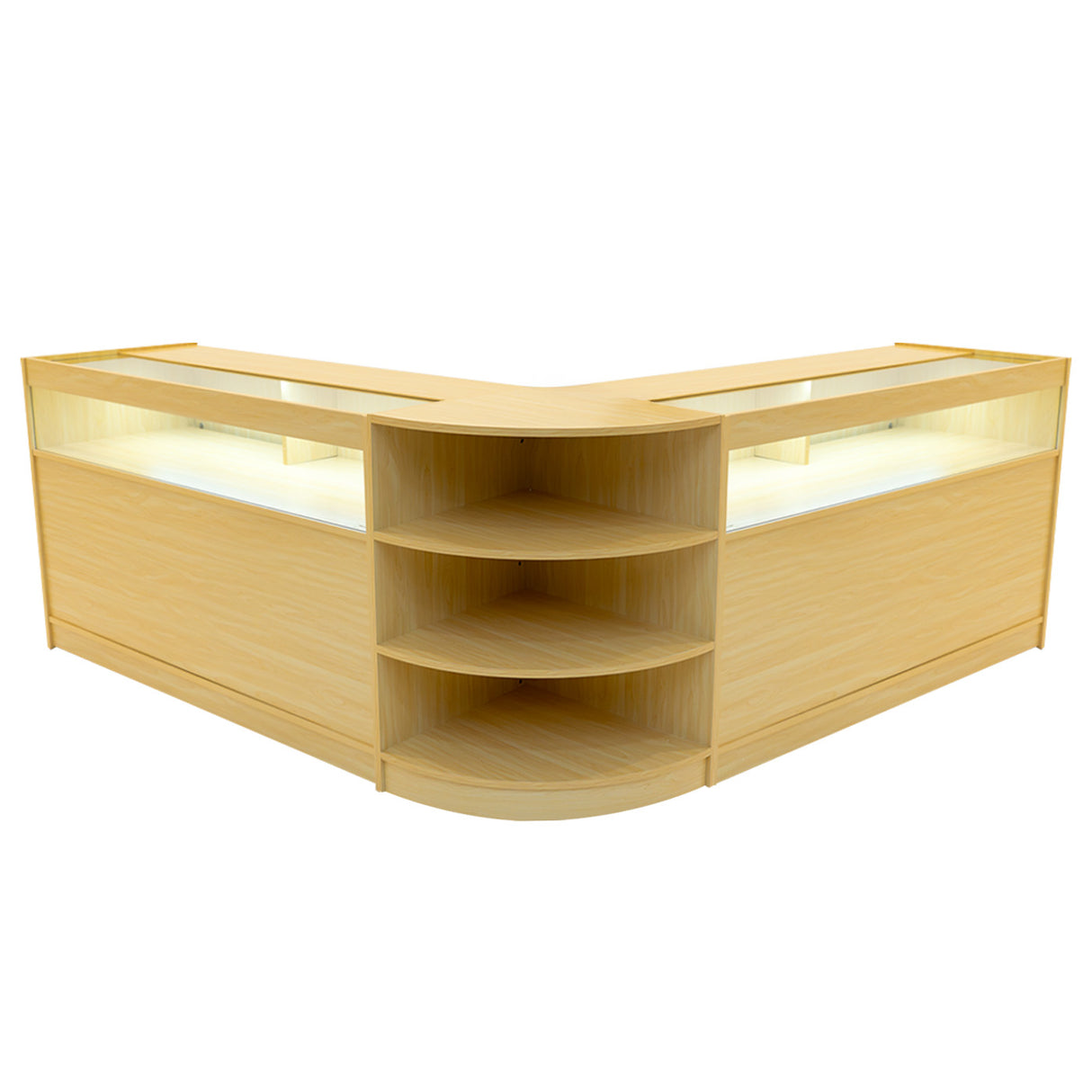 Set Mostradores Comerciales con Luz LED "THESEUS" LM60+ 2x B1500 – Arce