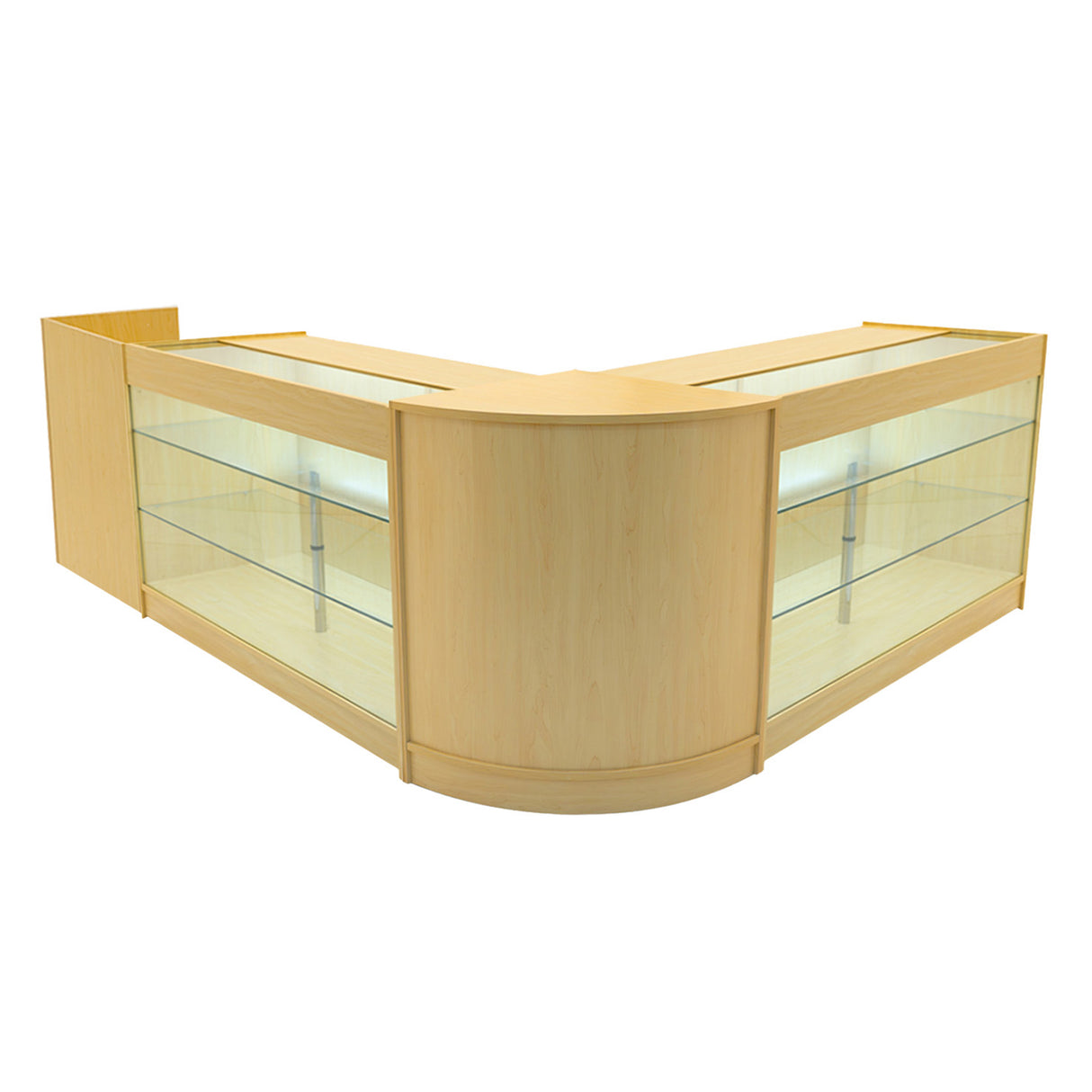 Set Mostradores Comerciales con Luz LED "ARIES" CM60 + 2xK1500 + TB60 – Arce