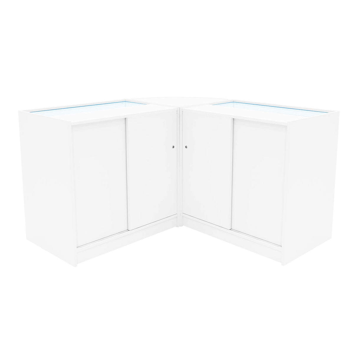 Set Mostradores Comerciales con Luz LED "TRITON" CM60 + K900 + B900 – Blanco