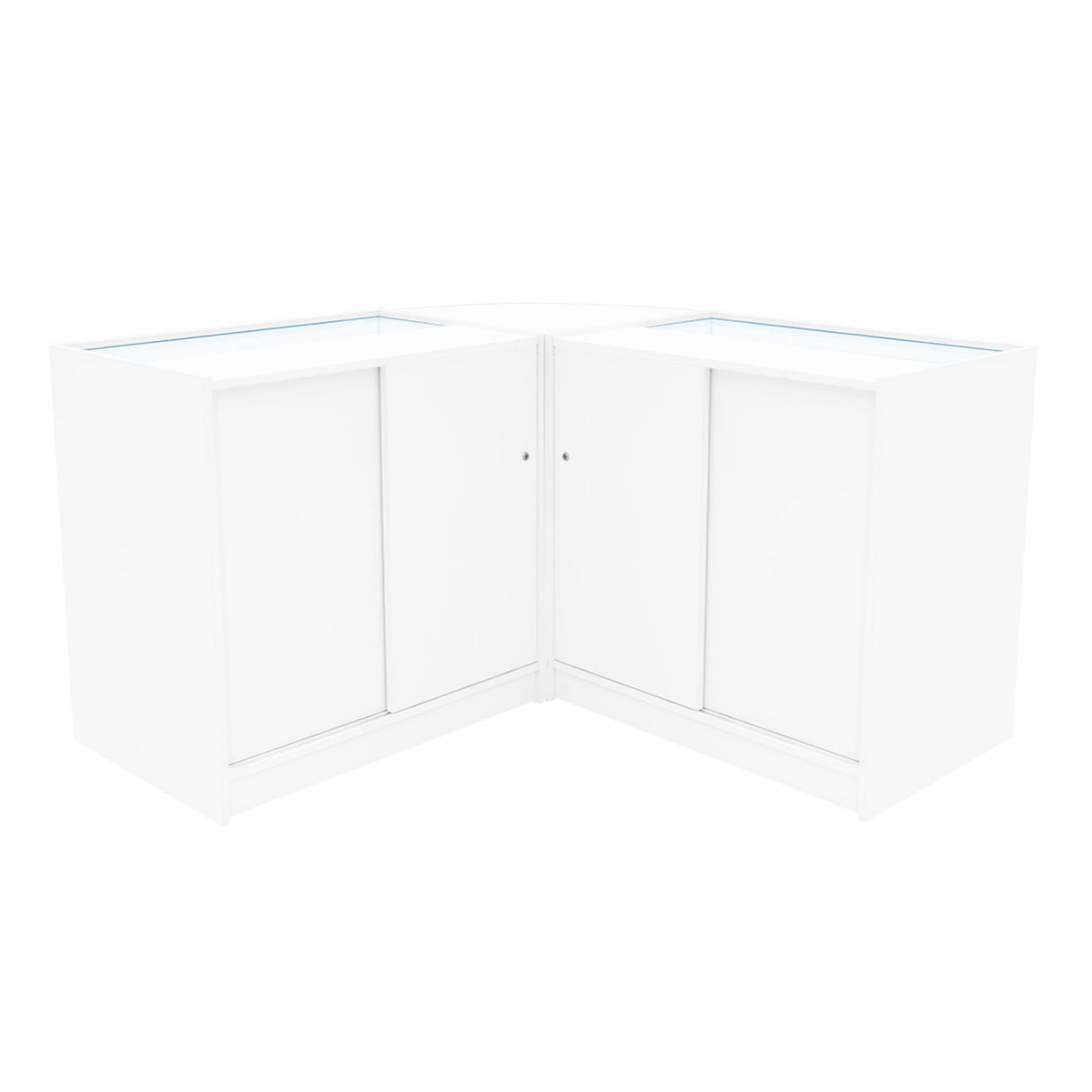 Set Mostradores Comerciales con Luz LED "HERA" CM60 + K900 + C900 – Blanco