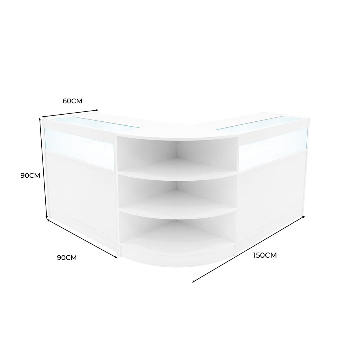 Set Mostradores Comerciales con Luz LED "THESEUS" LM60+ 2x B900 – Blanco