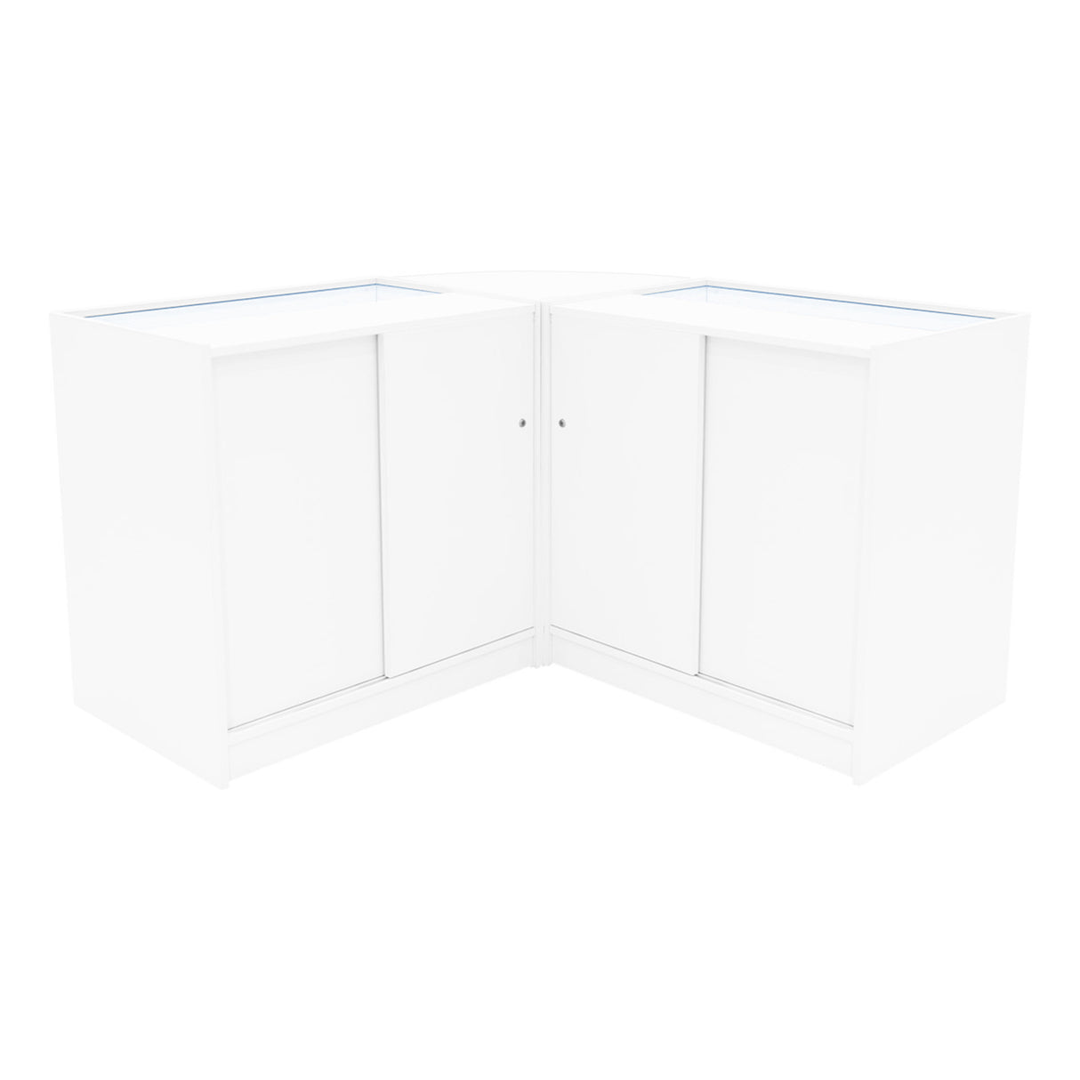 Set Mostradores Comerciales con Luz LED "HARMONIA" LM60 + B900 + C900 – Blanco