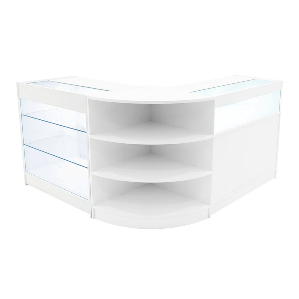 Set Mostradores Comerciales con Luz LED "DEMETER" LM60 + K900 + B900 – Blanco