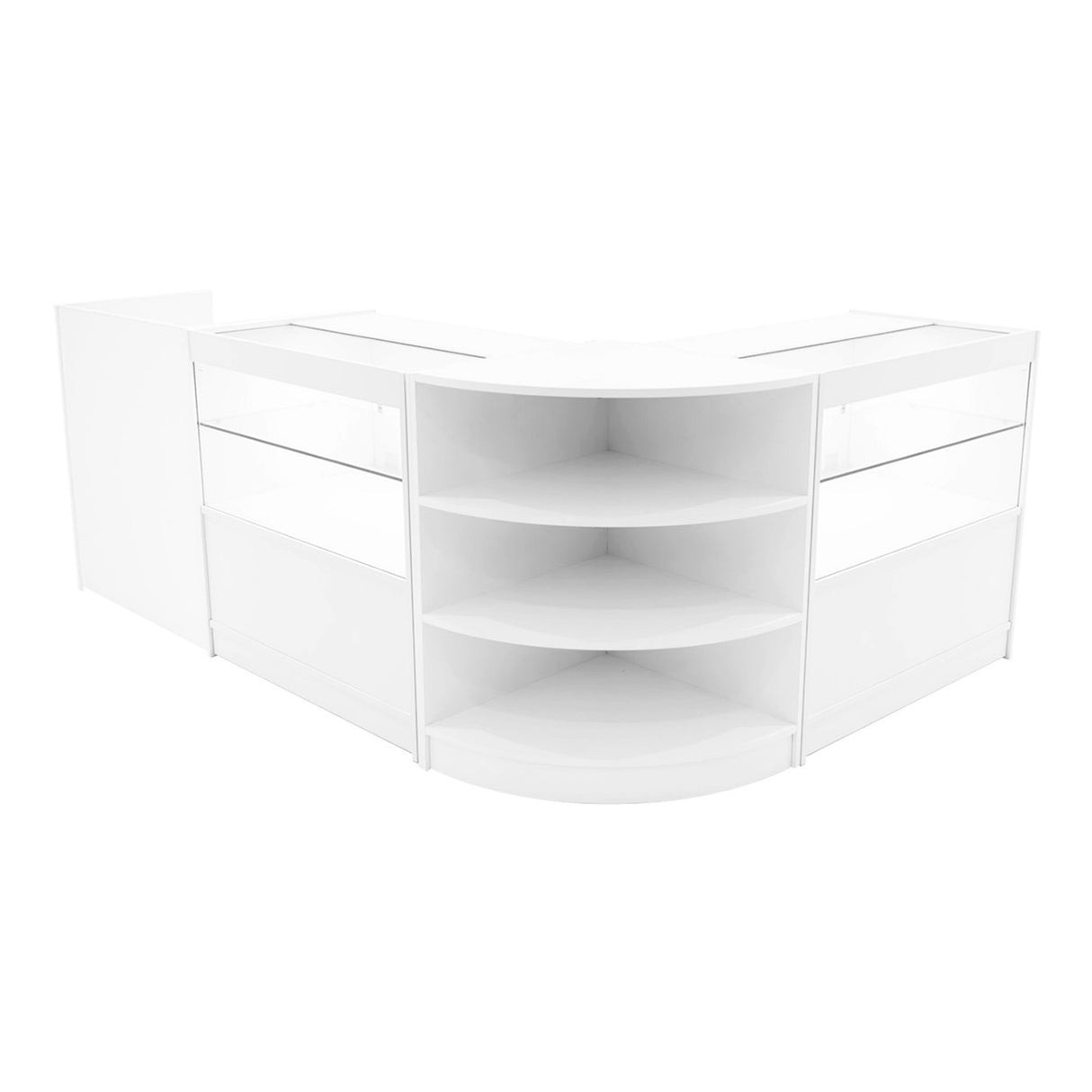 Set Mostradores Comerciales con Luz LED "ECLIPSE" LM60 + 2xC900 + TB60 – Blanco