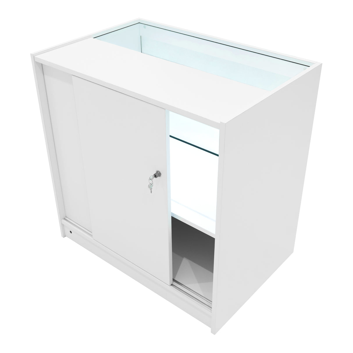 Set Mostradores Comerciales con Luz LED "ECLIPSE" LM60 + 2xC900 + TB60 – Blanco