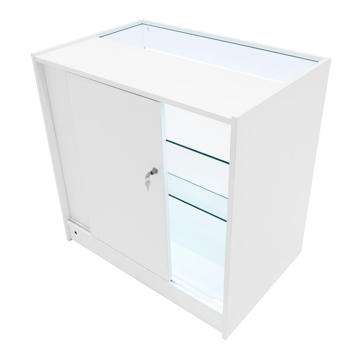 Set Mostradores Comerciales con Luz LED "ASTRO" LM60 + 2xK900 + TB60 – Blanco